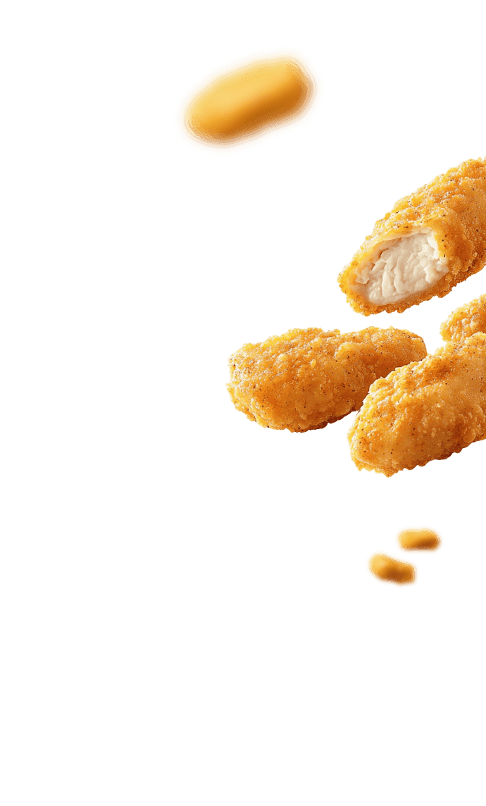 Poulet frit croustillant avec nuggets et biscuits de maïs, alimentation rapide, street food, snack, spécialités américaines, Mister Djaj.